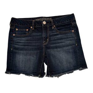 American Eagle Womens  Cut-Off Denim Shorts Size 4 Frayed Hem Cotton